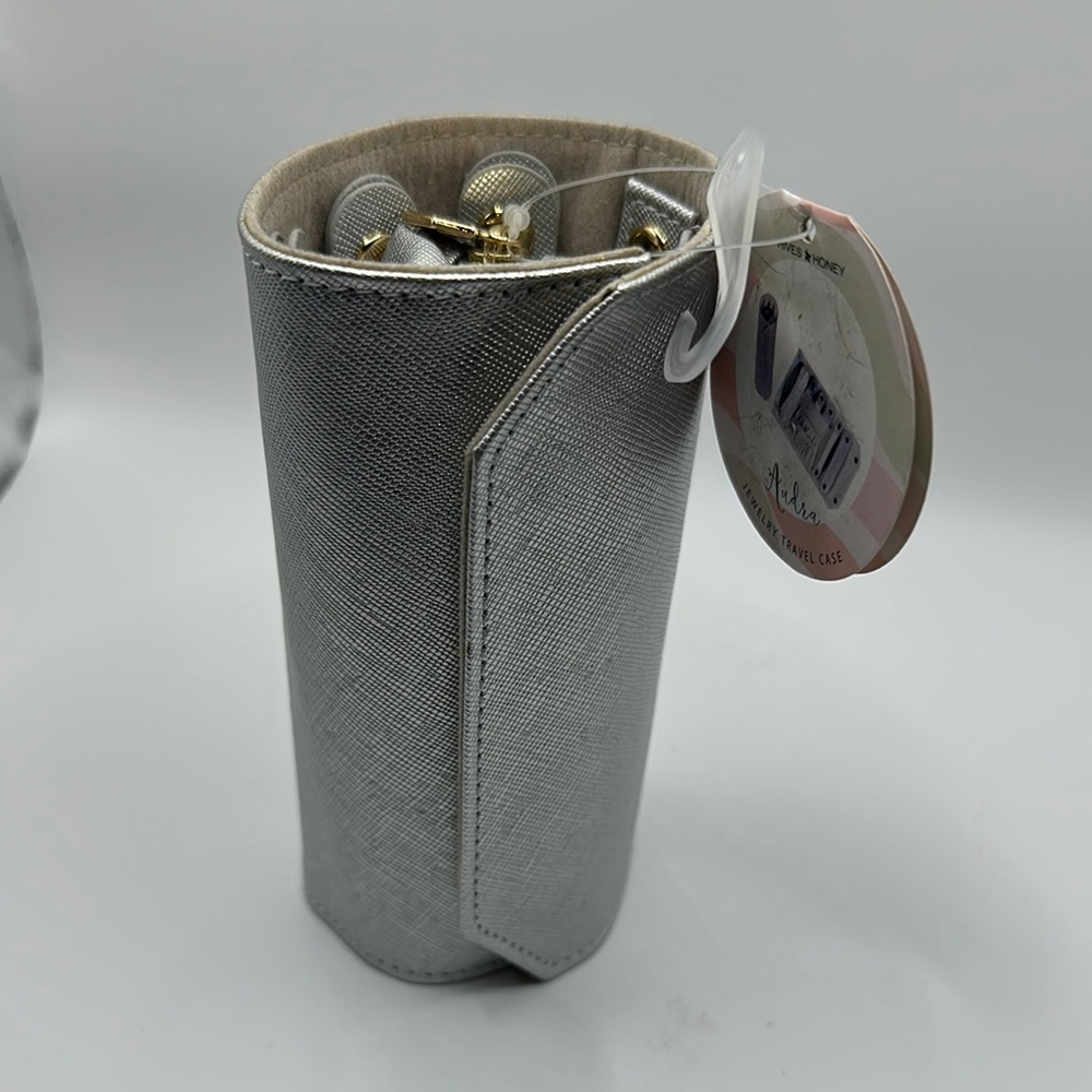 Audra Jewelry Roll  Silver Travel Case